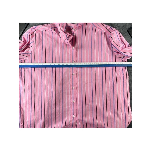NWT Zara Womens XL Pink Striped Button Down Long Sleeve Layering Shirt - Picture 10 of 11